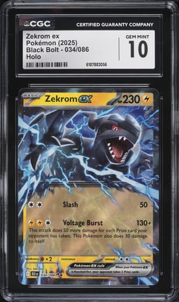2025 Pokemon Scarlet & Violet Black Bolt Zekrom EX #34 CGC 10 GEM MINT