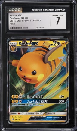 2019 Pokemon Sun & Moon Promo Holo Raichu GX #SM213 CGC 7 NRMT