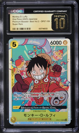 2025 One Piece Japanese Premium Best Vol. 2 Monkey D. Luffy #OP07-109 CGC 10 PRISTINE