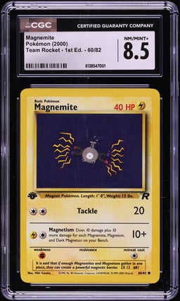 2000 Pokemon Team Rocket 1st Edition Magnemite #60 CGC 8.5 NM-MT+