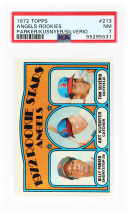 1972 Topps Rookie Stars Art Kusnyer/Billy Parker/Tom Silverio #213 PSA 7
