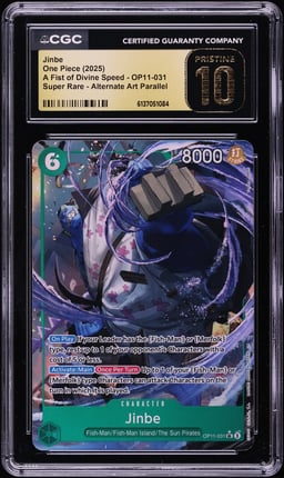2025 One Piece A Fist Of Divine Speed Alt Art Jinbe #OP11-031 CGC 10 PRISTINE