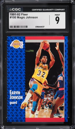 1991 Fleer Basketball Magic Johnson #100 CGC 9 MINT
