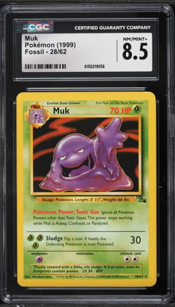 1999 Pokemon Fossil Muk #28 CGC 8.5 NM-MT+