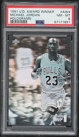 1991 Upper Deck Award Winner Holograms Michael Jordan #AW4 PSA 8 NM-MT