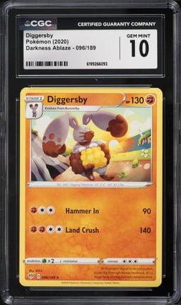 2020 Pokemon Darkness Ablaze Diggersby #096 CGC 10 GEM MINT