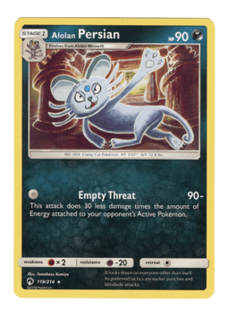 2018 Alolan Persian #119 Lost Thunder