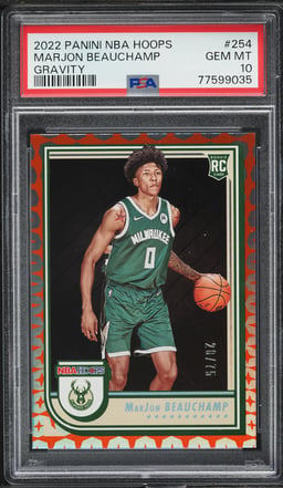 2022 Hoops Gravity Marjon Beauchamp ROOKIE /75 #254 PSA 10 GEM MINT