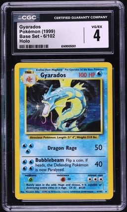 1999 Pokemon Base Set Holo Gyarados #6 CGC 4 VGEX