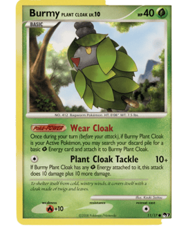 2008 Burmy Plant Cloak #11 POP Series 7