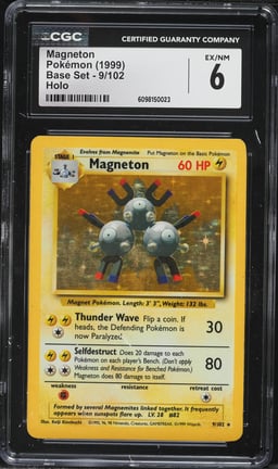 1999 Pokemon Base Set Holo Magneton #9 CGC 6 EXMT
