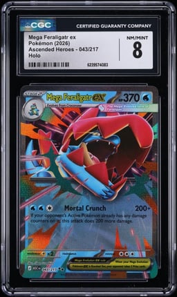 2026 Pokemon Mega Evolution Ascended Heroes Holo Mega Feraligatr Ex #43 CGC 8 NM-MT