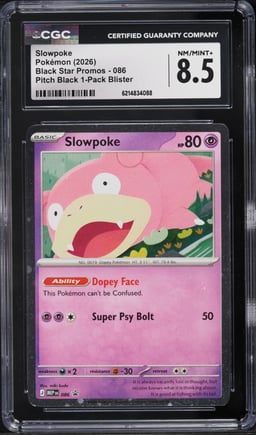 2026 Pokemon Mega Evolution Promo Pitch Black Slowpoke #86 CGC 8.5 NM-MT+