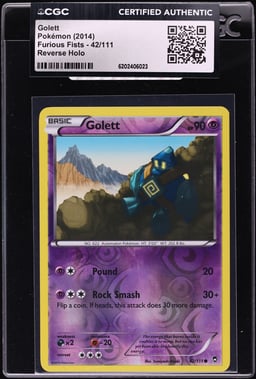 2014 Pokemon XY Furious Fists Reverse Holo Golett #42 CGC AUTH