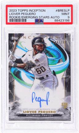 2023 Topps Inception Rookie and Emerging Stars Autograph Liover Peguero #BRESLP 184/299 PSA 9