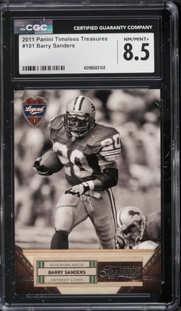 2011 Panini Timeless Treasures Barry Sanders /499 #101 CGC 8.5 NM-MT+