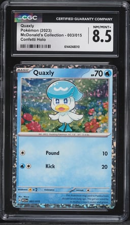 2023 Pokemon McDonald's Collection Confetti Holo Quaxly #3 CGC 8.5 NM-MT+