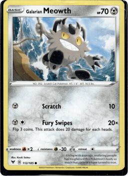 2020 Galarian Meowth #112 Vivid Voltage