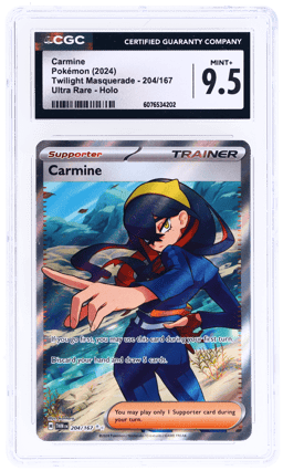 2024 Pokemon Scarlet and Violet Twilight Masquerade Ultra Rare Carmine #204 CGC 9.5