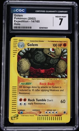 2002 Pokemon Expedition Holo Golem #14 CGC 7 NRMT