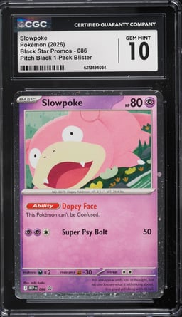 2026 Pokemon Mega Evolution Black Star Promo Pitch Black 1-Pack Blister Slowpoke #086 CGC 10