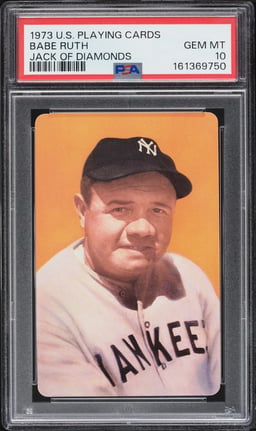1973 U.S. Playing Cards Babe Ruth JACK OF DIAMONDS PSA 10 GEM MINT