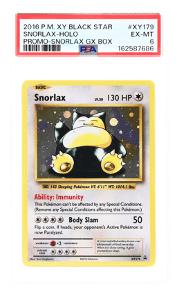 2016 Pokemon Sun and Moon Black Star Promo Holo Snorlax #SM05 PSA 6