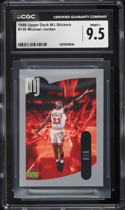 1998 Upper Deck MJ Stickers Michael Jordan #130 CGC 9.5 MINT+