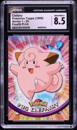 1999 Pokemon Topps Series 1 Fourth Print Clefairy #35 CGC 8.5 NM-MT+