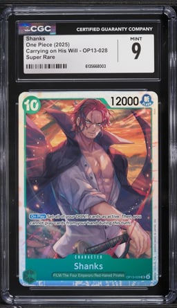 2025 One Piece Carrying On His Will SR Shanks #OP13-028 CGC 9 MINT