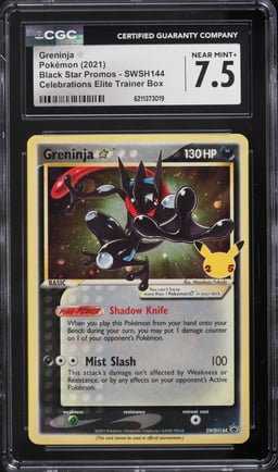 2021 Pokemon SWSH Promo Celebrations ETB Holo Greninja Gold Star #SWSH144 CGC 7.5 NRMT+
