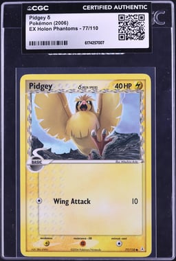 2006 Pokemon Ex Holon Phantoms Pidgey #77 CGC AUTH