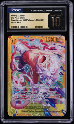 2026 One Piece Adventure On Kami's Island SEC Monkey D. Luffy #EB04-061 CGC 10 PRISTINE