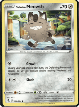 2021 Galarian Meowth #180 Fusion Strike