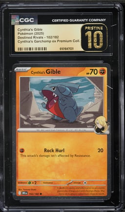 2025 Pokemon SV Destined Rivals Premium Collection Cynthia's Gible #102 CGC 10 PRISTINE