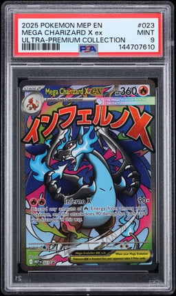 2025 Pokemon Mega Evolution Promo Ultra Premium Full Art Mega Charizard X EX #23 PSA 9 MINT