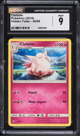 2019 Pokemon Hidden Fates Clefable #40 CGC 9 MINT