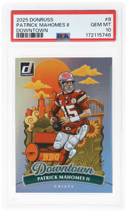 2025 Donruss Downtown! Patrick Mahomes II #8 PSA 10