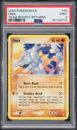 2004 Pokemon EX Team Rocket Returns Onix #69 PSA 9 MINT
