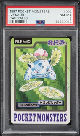 1997 Pokemon Japanese Pocket Monsters Carddass Ivysaur #2 PSA 8 NM-MT