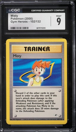 2000 Pokemon Gym Heroes Misty #102 CGC 9 MINT