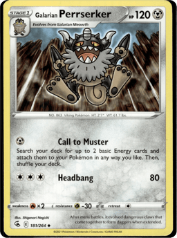 2021 Galarian Perrserker #181 Fusion Strike