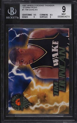 1997 Wheels Thunder Storm Front Tim Duncan ROOKIE #1 BGS 9 MINT