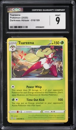 2020 Pokemon Darkness Ablaze Tsareena #016 CGC 9 MINT