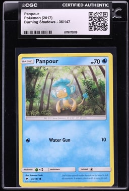 2017 Pokemon Sun & Moon Burning Shadows Panpour #36 CGC AUTH
