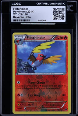 2014 Pokemon XY Reverse Holo Fletchinder #27 CGC AUTH