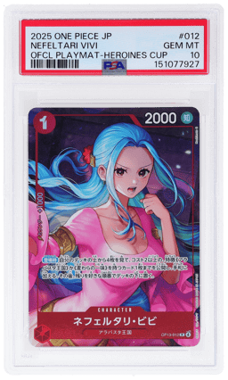 2025 One Piece Promo Japanese Official Playmat Heroines Cup Nefeltari Vivi #OP13012 PSA 10