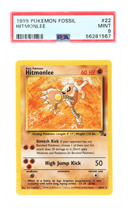 1999 Pokemon Fossil Hitmonlee #22 PSA 9