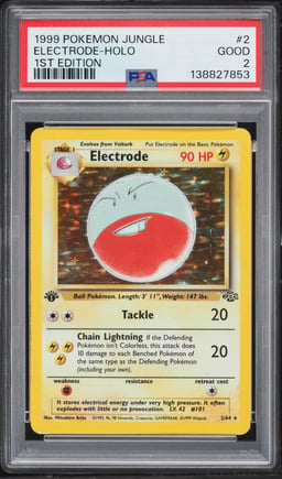 1999 Pokemon Jungle 1st Edition Holo Electrode #2 PSA 2 GD