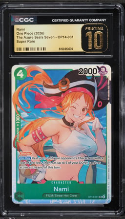 2026 One Piece The Azure Sea's Seven SR Nami #OP14-031 CGC 10 PRISTINE